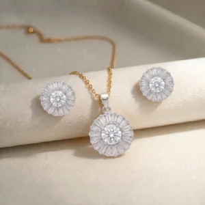 925 Sterling Silver Locket Set with Zircon Stones